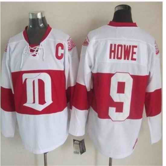 Detroit Red Wings #9 Gordie Howe White Winter Classic CCM Throwback Stitched NHL jersey